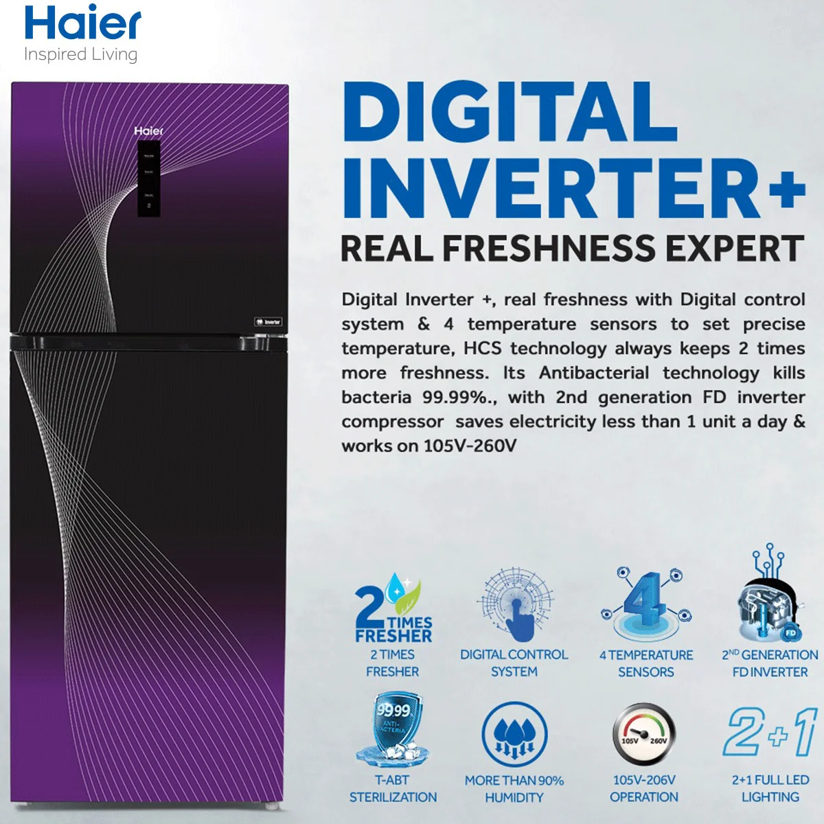 bf249xcb Haier Digital Inverter Refrigerator HRF-458 IFGA/IFRA/IFPA - Image 1